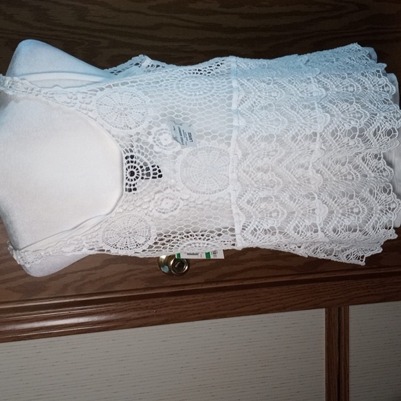 INC International Concepts White Lace Tank Top - Picture 5 of 9